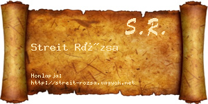 Streit Rózsa névjegykártya